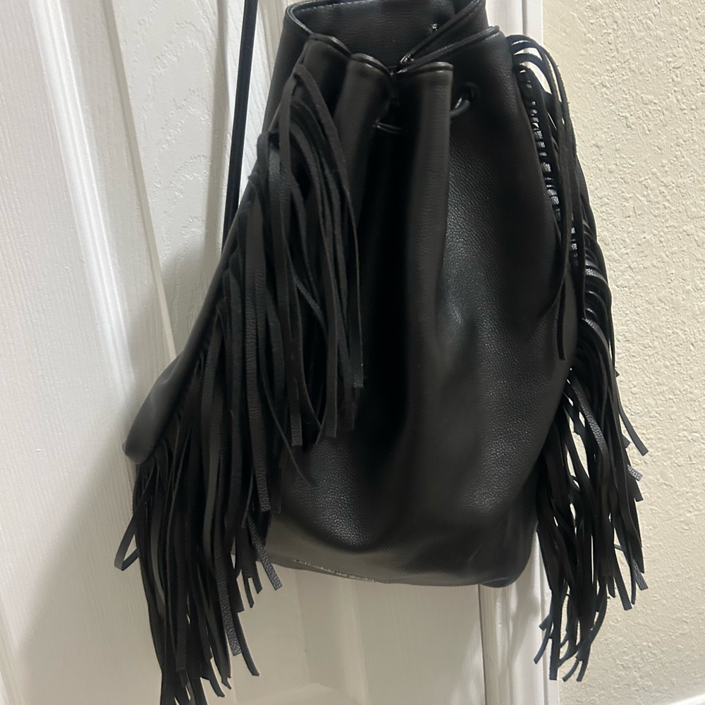 Victoria's Secret Black Fringe Backpack